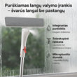 Langų valymo įrankis su teleskopine rankena – švarūs langai be kopėčių ir be dryžių