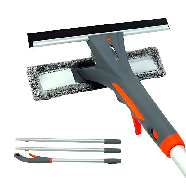 Langų valymo įrankis su teleskopine rankena – švarūs langai be kopėčių ir be dryžių