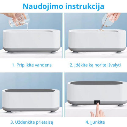 Ultragarsinė valymo vonelė juvelyrikai ir akiniams – gilus valymas be pastangų