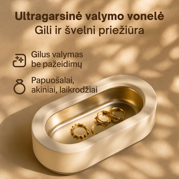 Ultragarsinė valymo vonelė juvelyrikai ir akiniams – gilus valymas be pastangų